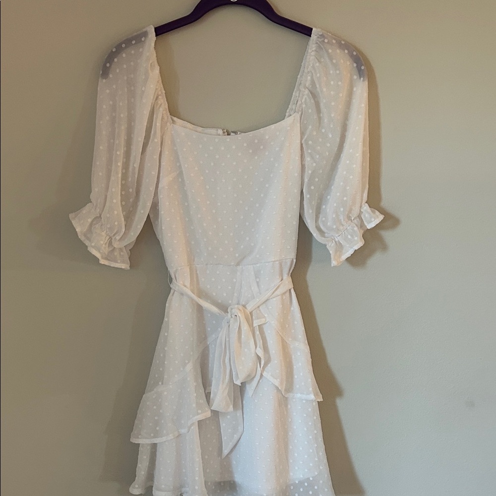 Miami White Ruffle Mini Dress